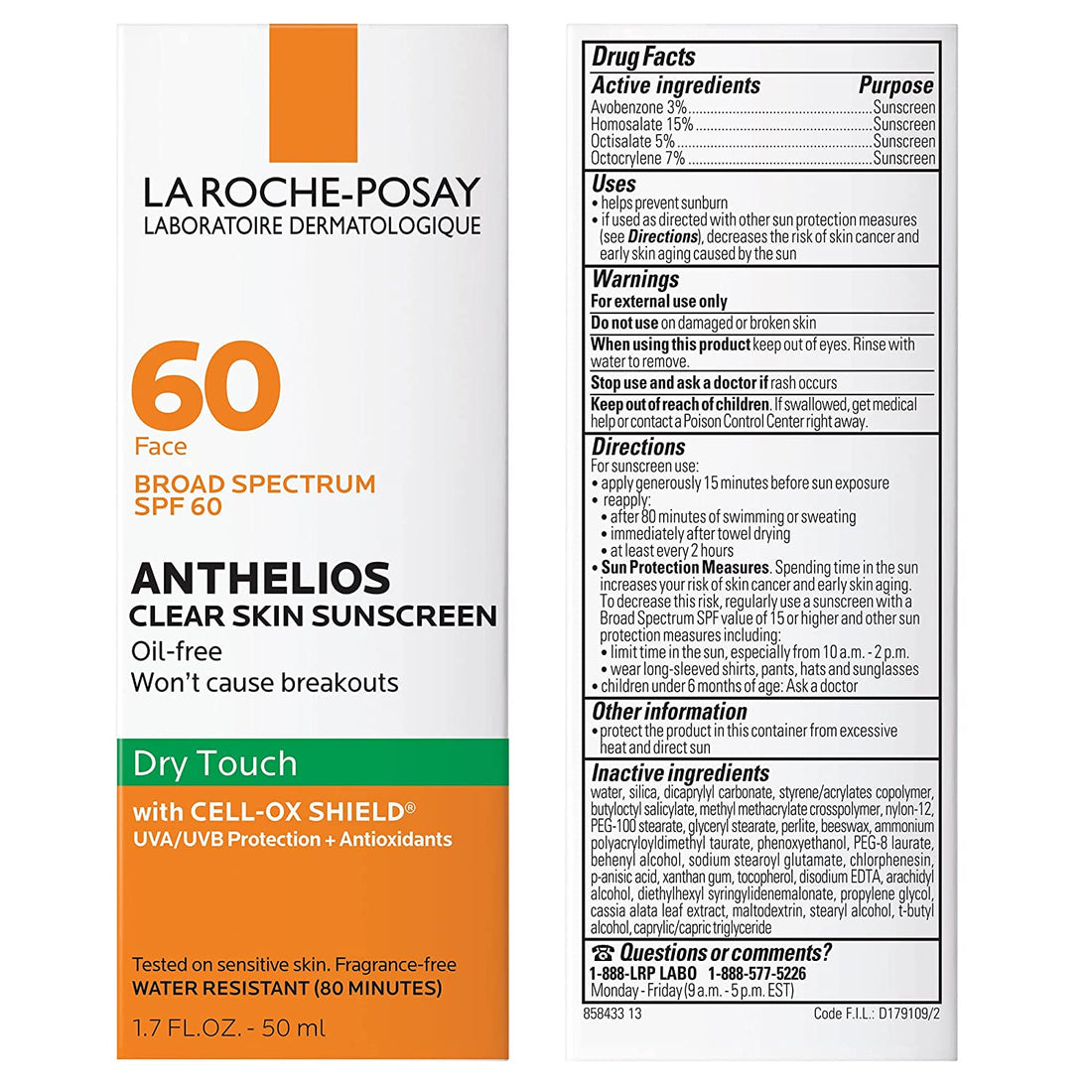 La Roche-Posay Anthelios Clear Skin Oil Free Sunscreen SPF60