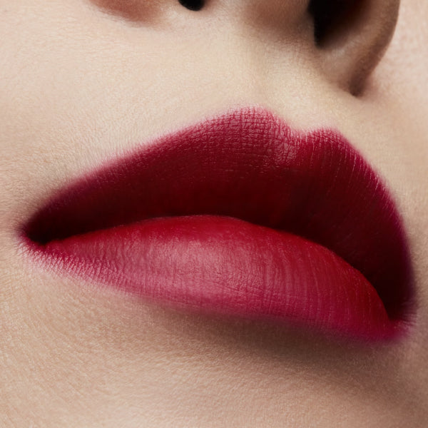 Mac cosmetics E for Effortless - Burnt deep red.Pair with Lip Pencil in Cherry Full size