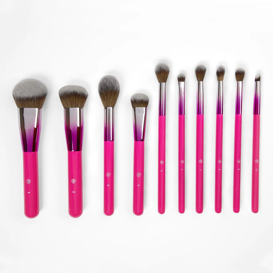 BH Cosmetics Midnight Festival 10 Pcs Makeup Brushes Set with holder