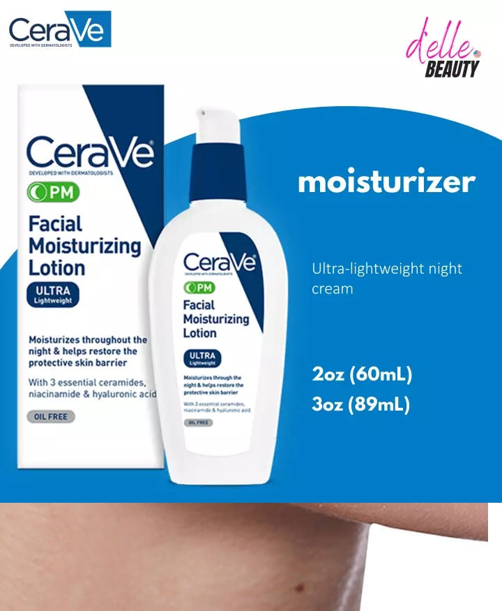 CeraVe PM Facial Moisturizing Lotion Lightweight Oilfree Night Cream 89ml