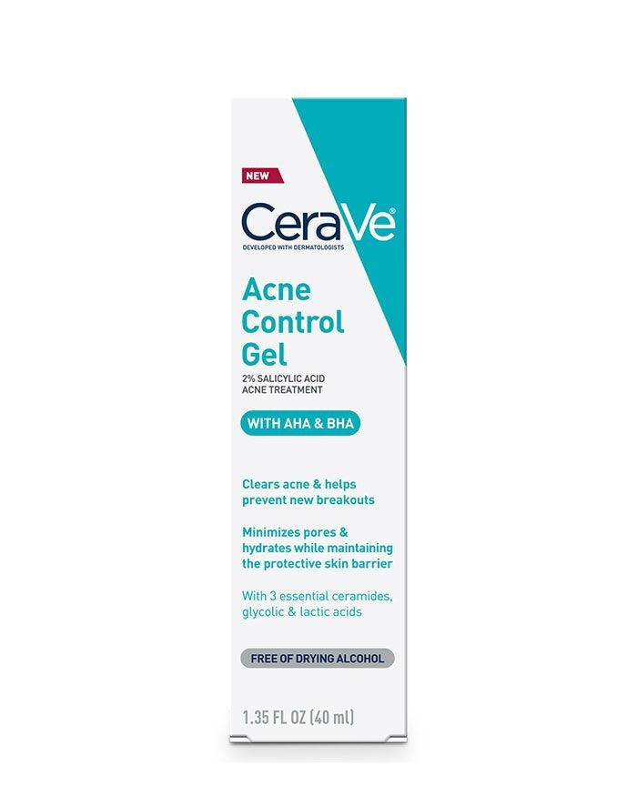 CeraVe Acne Control Gel 2% Salicylic Acid Acne Treatment with AHA & BHA 40ml
