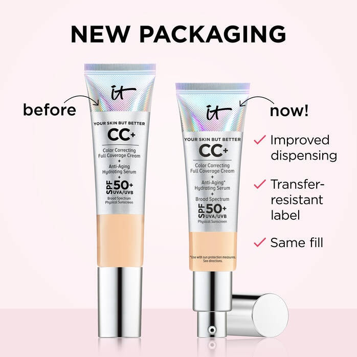It Cosmetics CC+ Cream Full-Coverage Foundation with SPF 50+ Shade-Fair Light (c ) ivory  pink