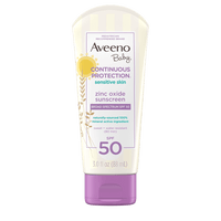 Aveeno Baby Continuous Protection® Sensitive Skin Lotion Zinc Oxide Sunscreen with Broad Spectrum SPF 50