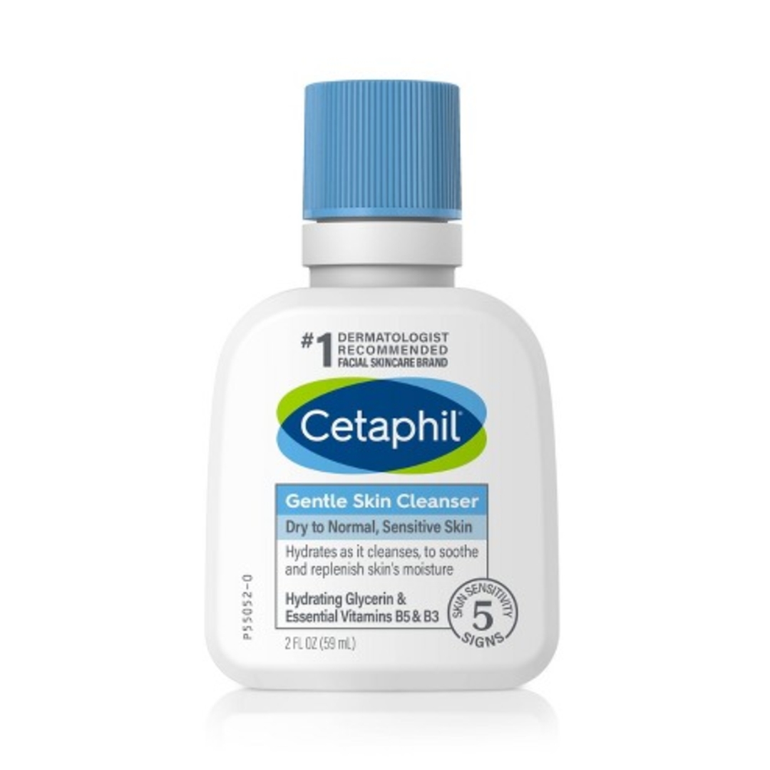 Cetaphil Gentle Skin Cleanser Dry To Normal Skin Hydrating Glycerin & Essential Vitamin B5 & B3 2 Fl.OZ (59ml)